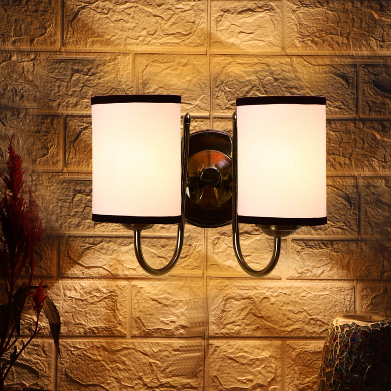 Wall Lamp - Veda Duo Cylindrical Wall Lamp - White & Black