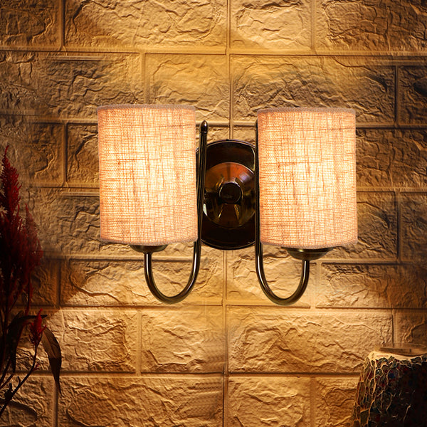 Buy Veda Duo Cylindrical Wall Lamp - Beige Wall Lamp from Vaaree