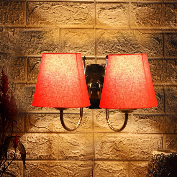 Buy Veda Duo Conical Wall Lamp - Orange Wall Lamp from Vaaree