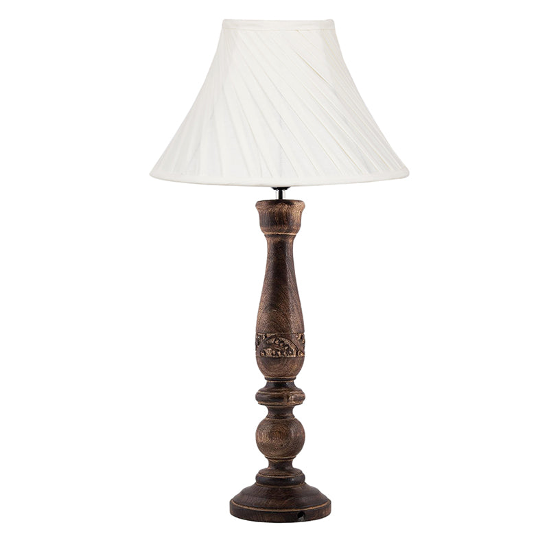 Table Lamp - Nihara Bena Wooden Table Lamp - Off White