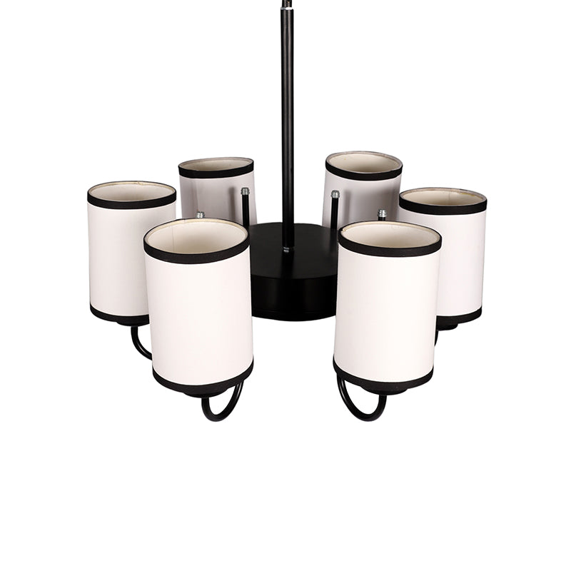 Ceiling Lamp - Viya Cylindrical Chandelier - Black & White