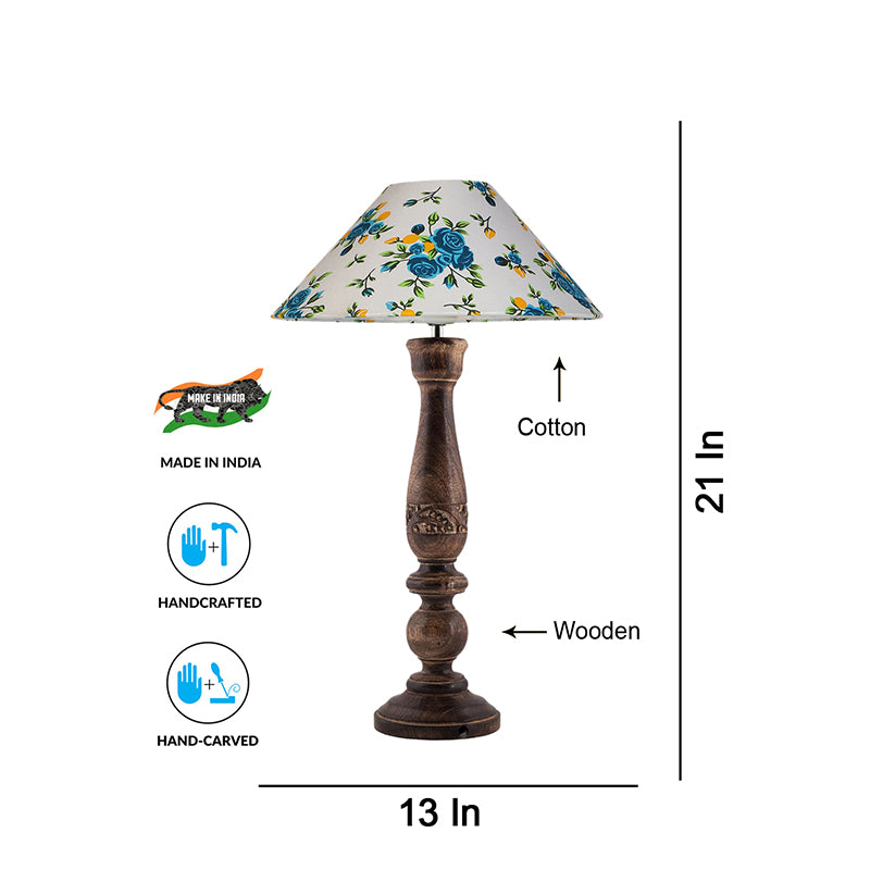 Table Lamp - Nihara Blue Fleur Table Lamp