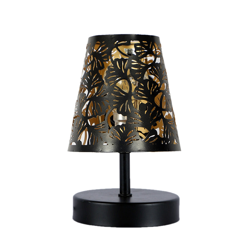 Table Lamp - Otravo Flora Etched Table Lamp - Black