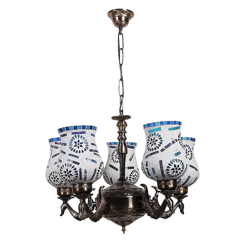 Ceiling Lamp - Tara Mayoora Mosaic Golden Antique Chandelier