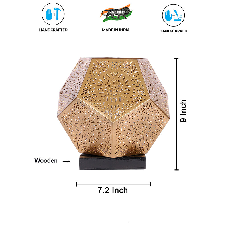 Table Lamp - Hexagon Etched Regal Table Lmap