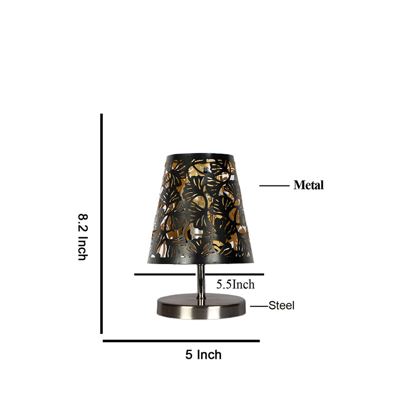 Table Lamp - Vidro Flora Etched Table Lamp - Black