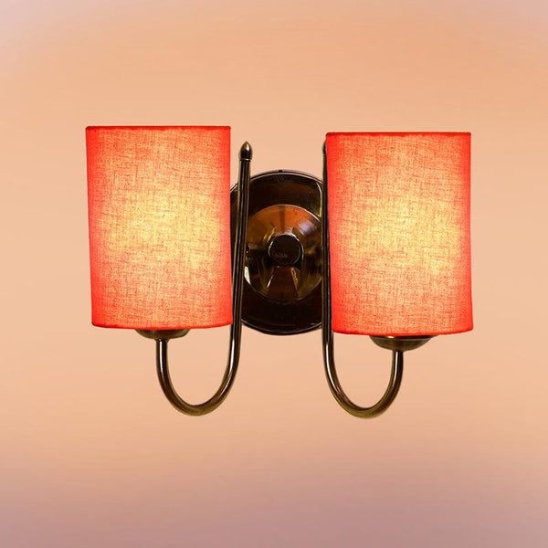 Buy Veda Duo Cylindrical Wall Lamp - Orange Wall Lamp from Vaaree