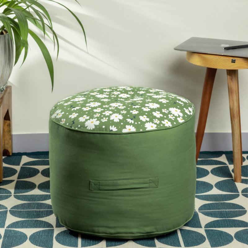 Buy Fiona Floral Pouffe - Light Green Ottomans & Pouffe from Vaaree