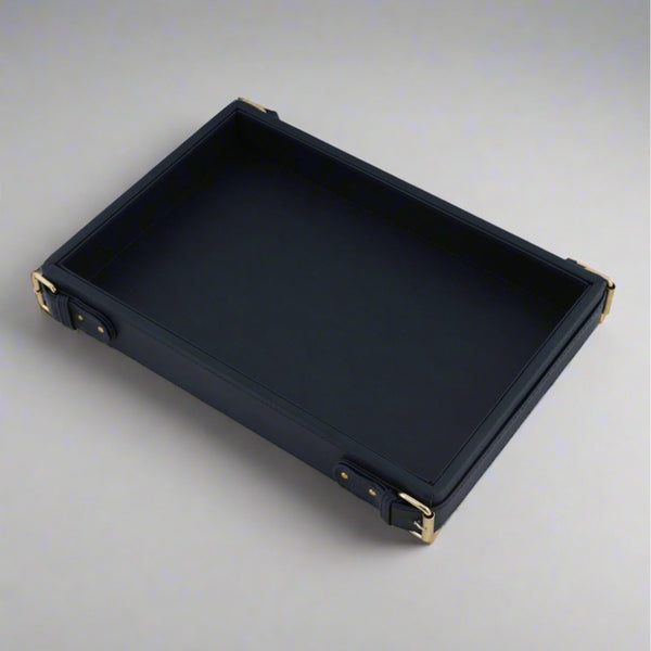 Serving Tray - Redvo Vegan Leather Serving Tray - Blue