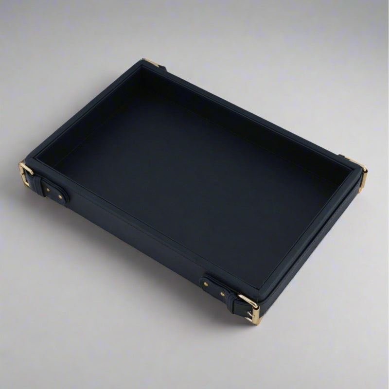 Buy Redvo Vegan Leather Serving Tray - Blue Serving Tray from Vaaree