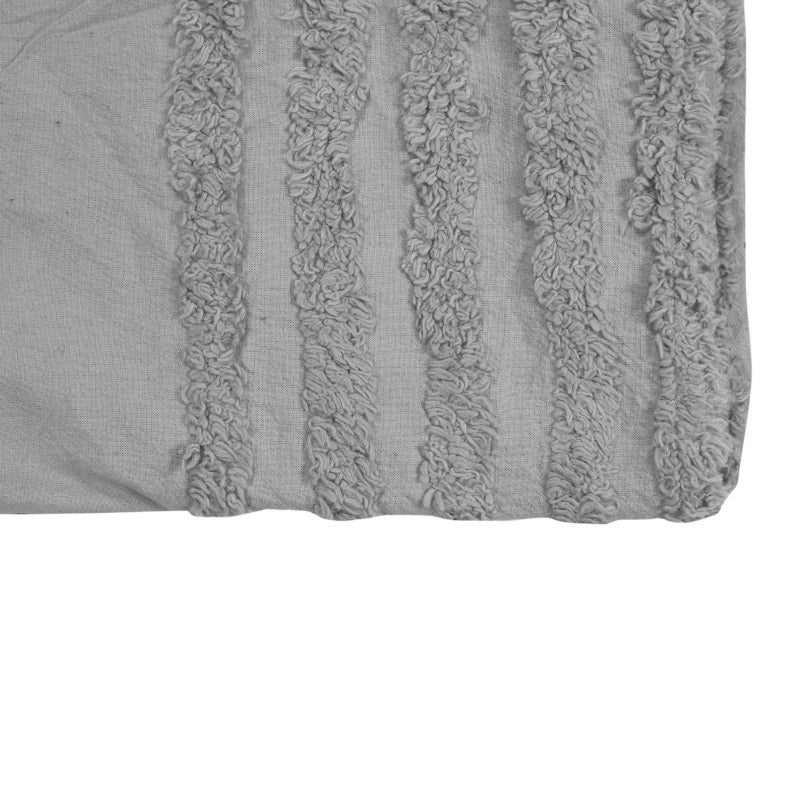 Buy Juniper Stripe Tufted Throw - Light Grey Throws from Vaaree