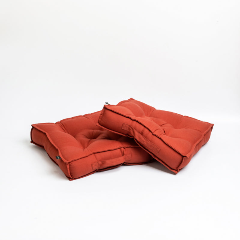 Buy Tara Floor Cushion (Terracotta Brown) - Set Of Two Floor Cushions from Vaaree