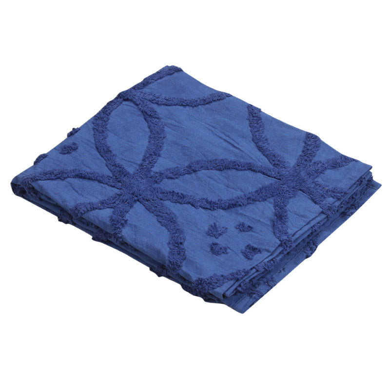 Buy Remiya Tufted Cotton Throw - Blue Throws from Vaaree