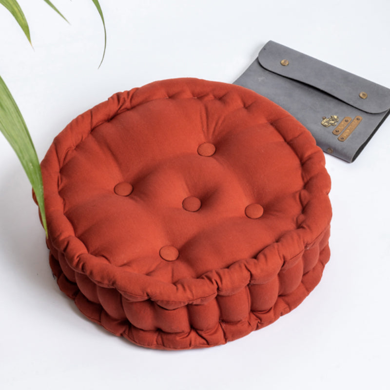 Buy Aidan Floor Cushion - Terracotta Brown Floor Cushions from Vaaree