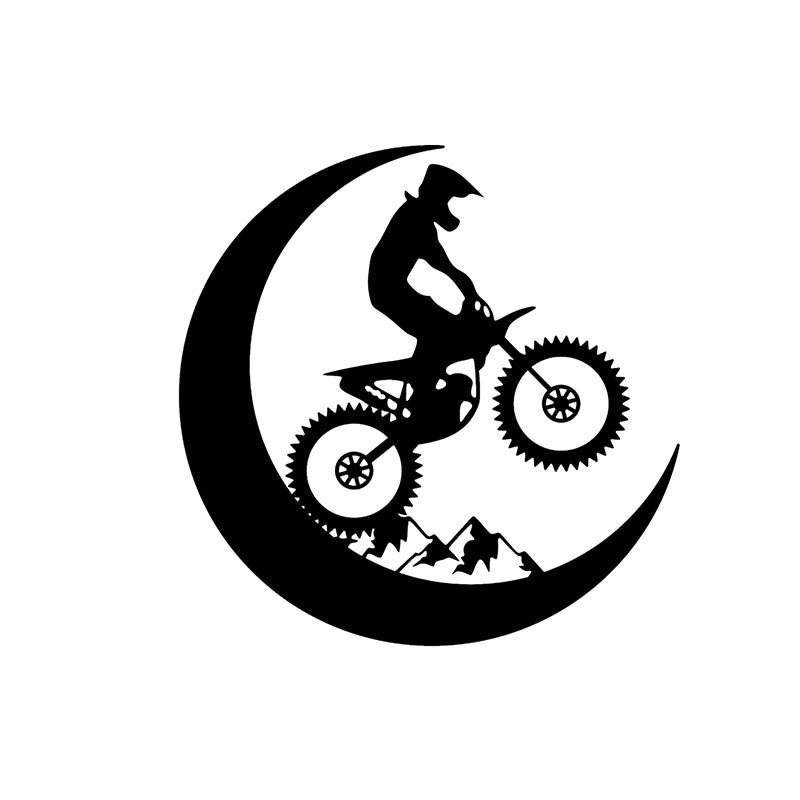 Wall Accents - Bike On Moon Black Wall Art