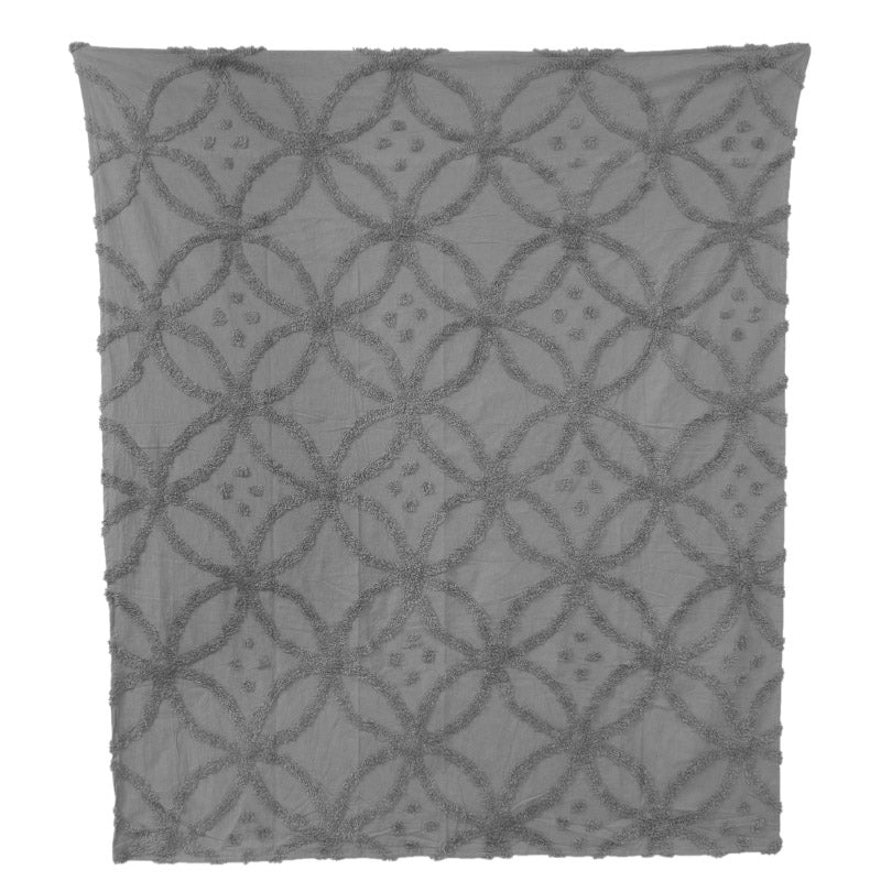 Buy Remiya Tufted Cotton Throw - Dark Grey Throws from Vaaree