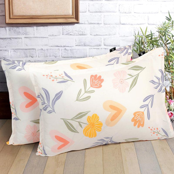 Buy Floral Heart Pillow Cover - Set Of Two Pillow Covers from Vaaree