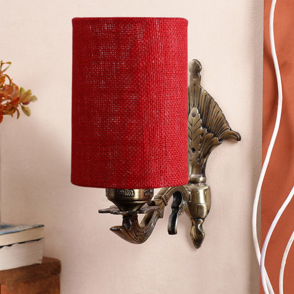 Wall Lamp - Magda Masique Cylindrical Wall Lamp - Maroon