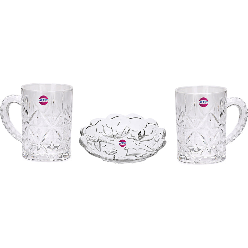 Buy Dara (450 ML) Beer Glass & Snack Plate Combo - Three Piece Set Barware Set from Vaaree