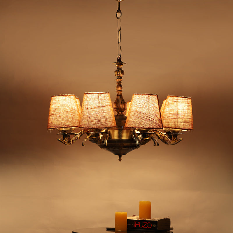 Buy Vilona Conical Chandelier - Beige Ceiling Lamp from Vaaree