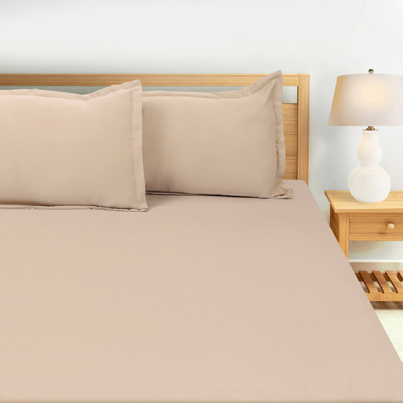 Bedsheets - Sanumi Solid Bedsheet - Beige