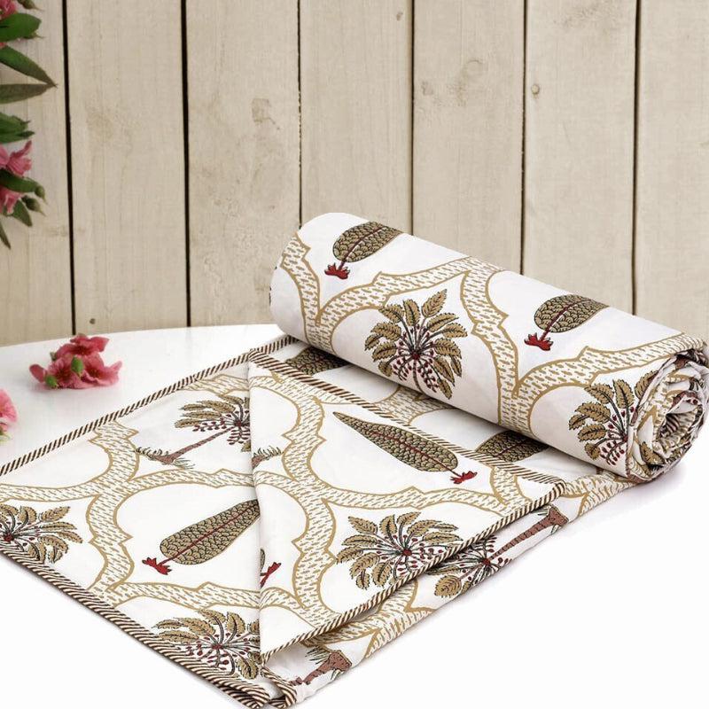 Buy Zenith Ethnic Reversible Dohar - Brown & White Dohars from Vaaree