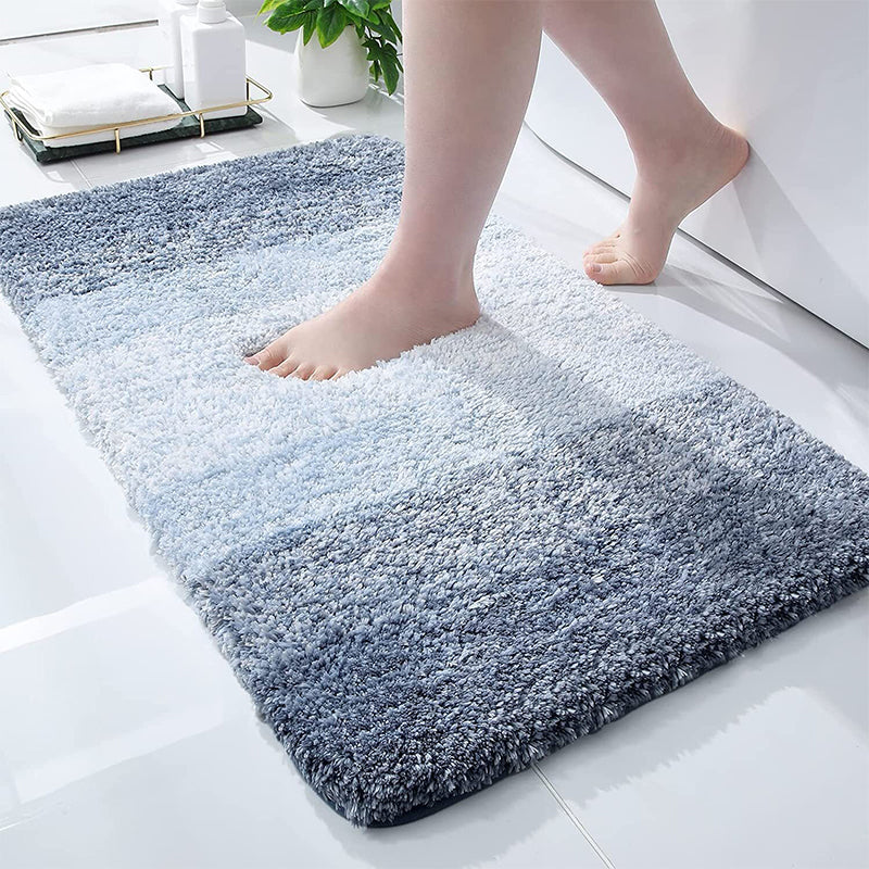 Buy Elvira Anti Skid Striped Bath Mat - Light Grey Bath Mats from Vaaree