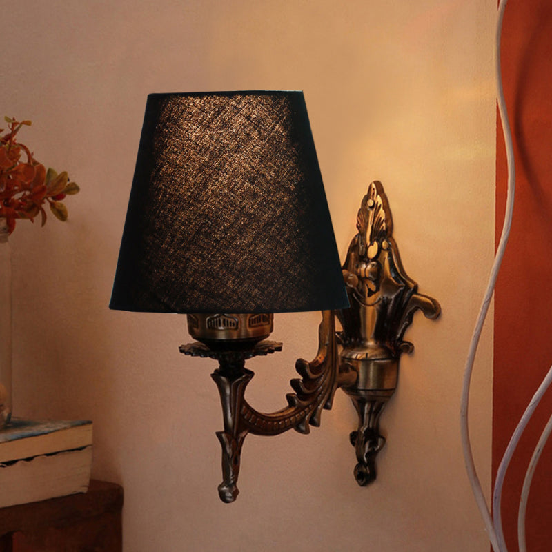 Wall Lamp - Vintage Conical Wall Lamp - Black