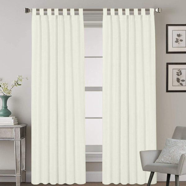 Esme Tab Top Medium Width Curtain - Ivory