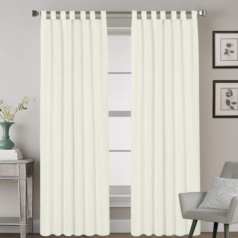 Buy Esme Tab Top Medium Width Curtain - Ivory Curtains from Vaaree