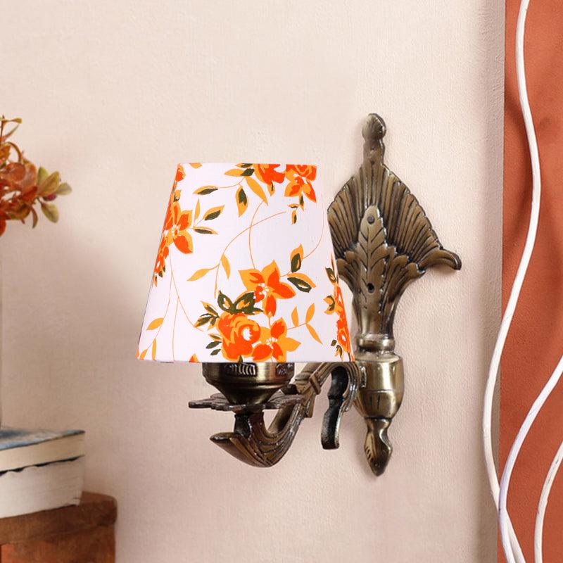 Buy Magda Masique Ibis Flora Conical Wall Lamp - Yellow Wall Lamp from Vaaree