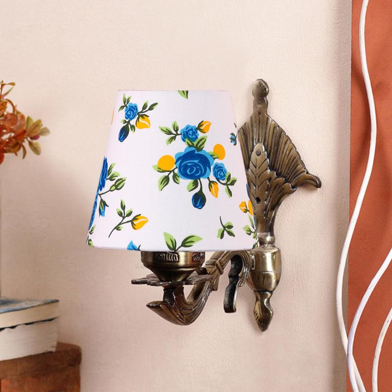 Buy Magda Masique Blue Fleur Conical Wall Lamp Wall Lamp from Vaaree