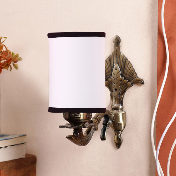 Wall Lamp - Magda Masique Cylindrical Wall Lamp - White & Black