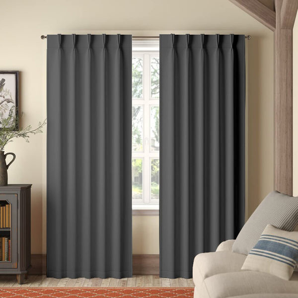 Imora Double Pinch Pleat Medium Width Curtain - Dark Grey