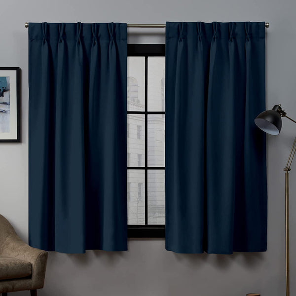 Imora Double Pinch Pleat Medium Width Curtain - Navy Blue