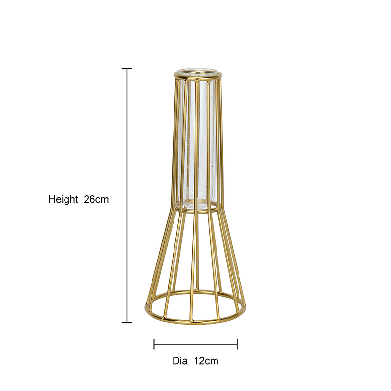 Buy Iara Test Tube Planter - Gold Vase from Vaaree