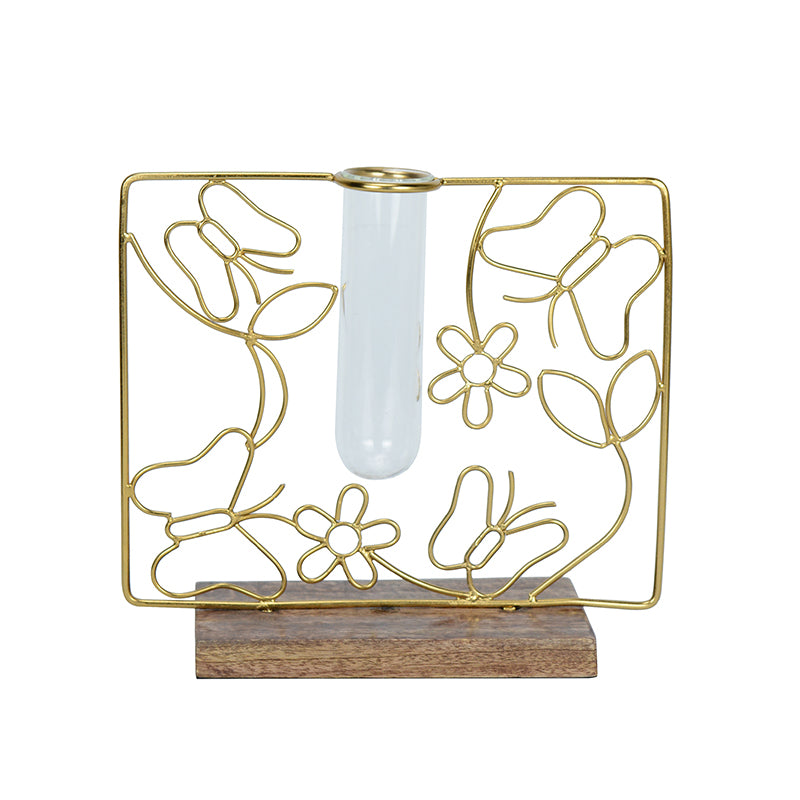 Buy Floro Bask Test Tube Planter - Golden Vase from Vaaree