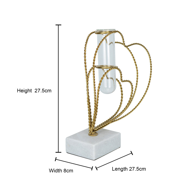 Vase - Crossed Hearts Planter - Gold