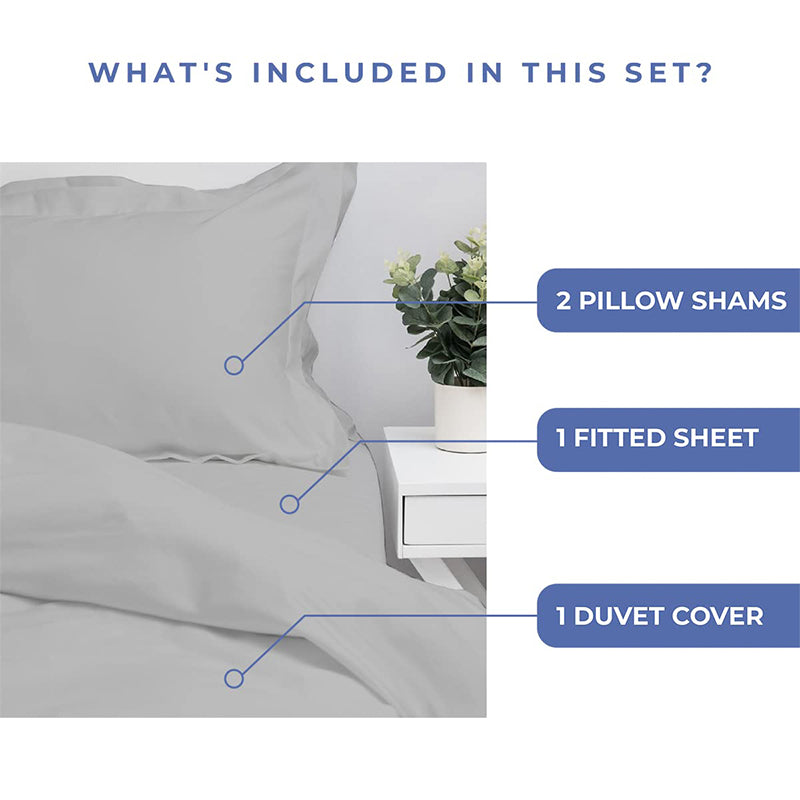 Buy Evelyn Bedding Set - Silver Bedding Set from Vaaree