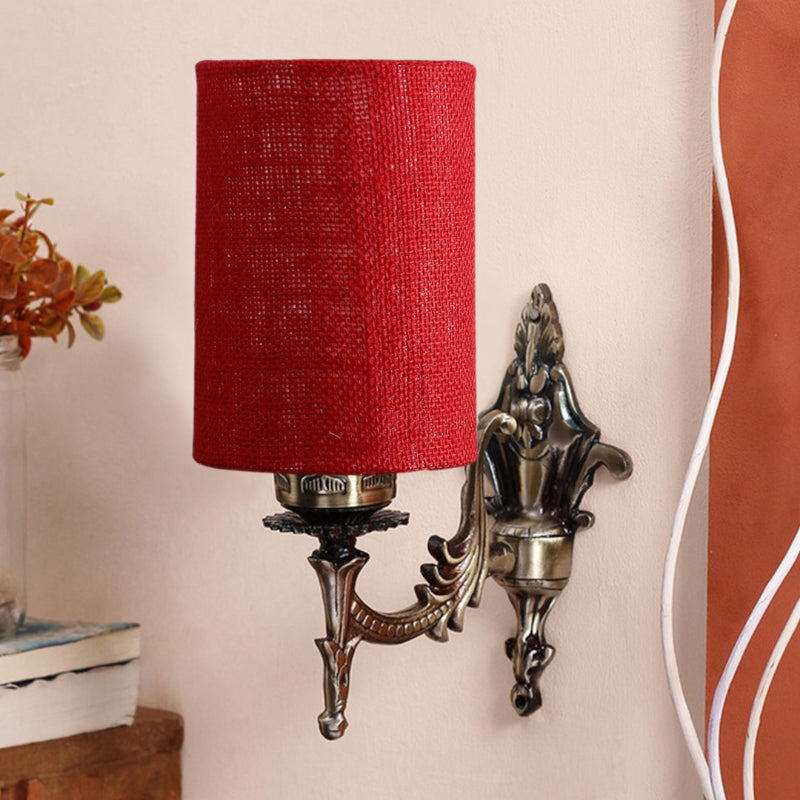 Wall Lamp - Vista Edrel Cylindrical Wall Lamp - Maroon