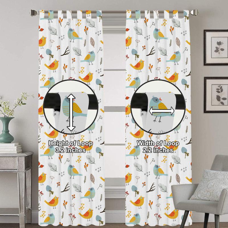 Buy Bird Paradise Tab Top Medium Width Curtain Curtains from Vaaree