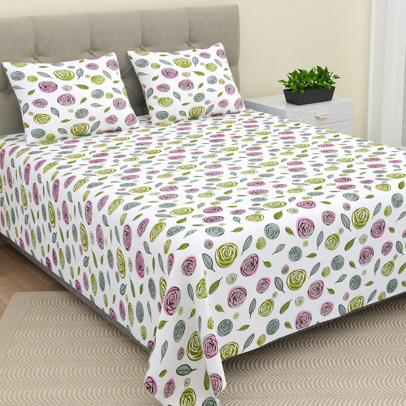 Buy Minerva Floral Bedsheet - Dark Grey Bedsheets from Vaaree