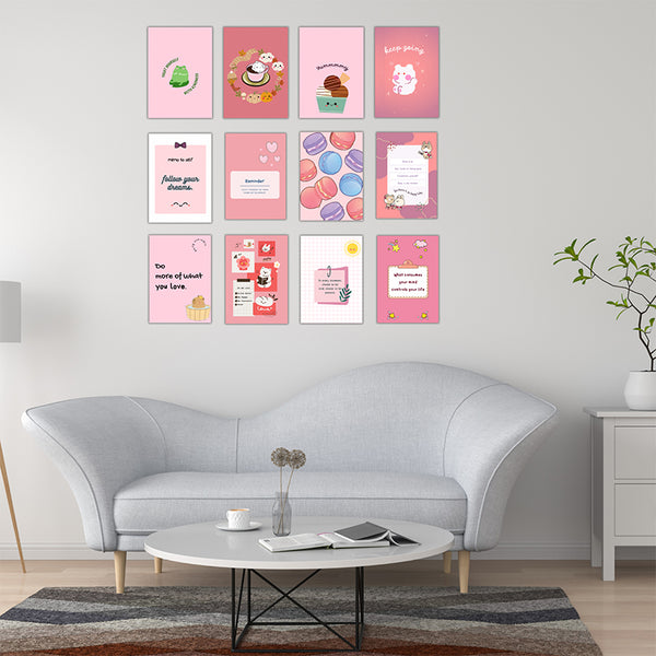 Wall Poster - Pink Pastries Wall Poster - Set Of Twelve