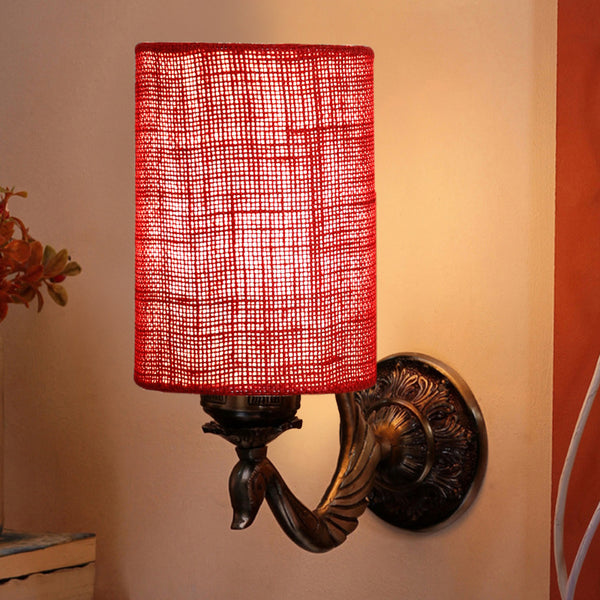 Wall Lamp - Amro Retro Cylindrical Wall Lamp - Maroon