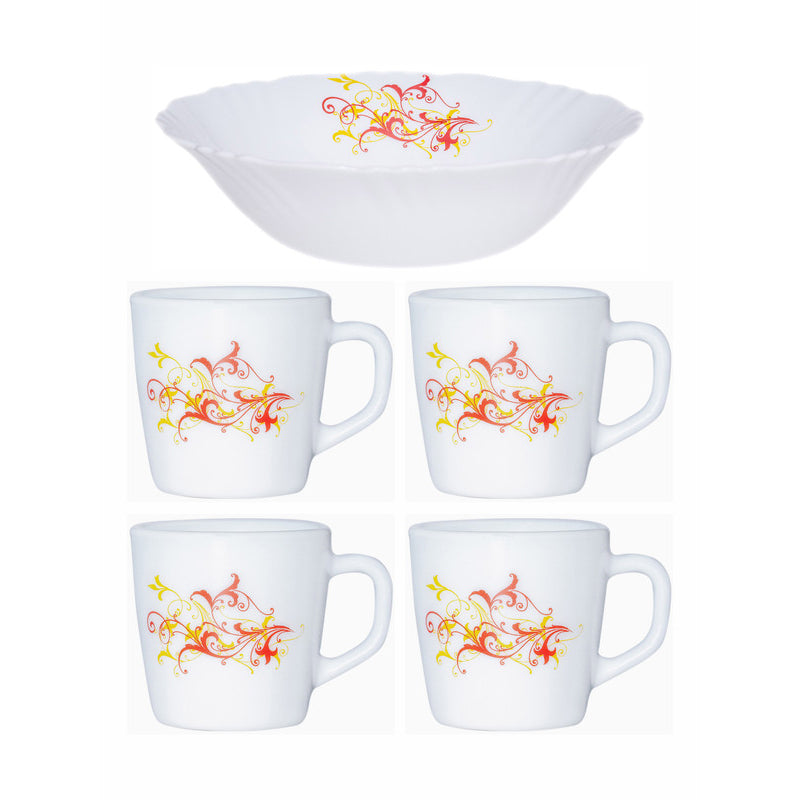 Tea Sets & Tea Pots - Aksa Floral Tea & Snack Set - Five Piece Set