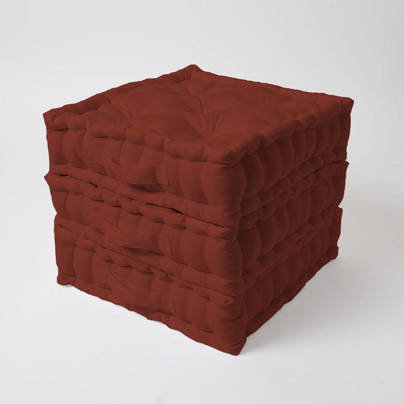 Buy Marlon Floor Cushion (Terracotta Brown) - Set Of Three Floor Cushions from Vaaree