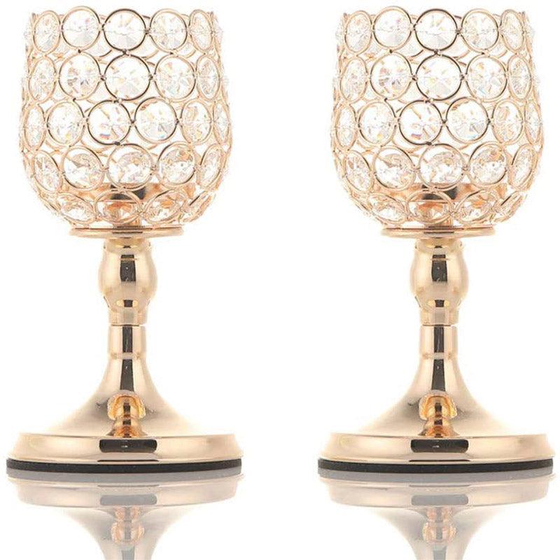 Buy Trimero Crystal Tealight Candle Holder - Set Of Two Candle Holders from Vaaree