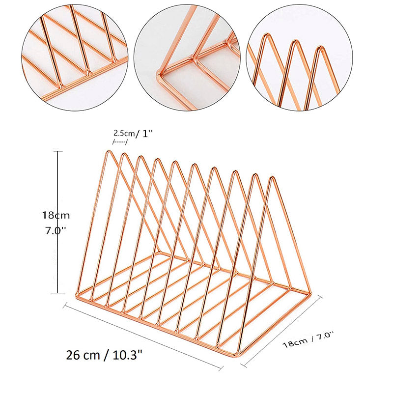 Magazine Holder - Support It Good Book Organiser - Gold