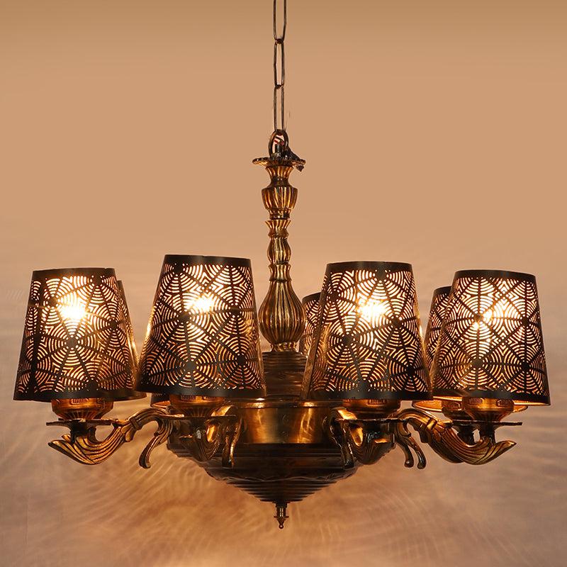 Buy Chromo Etched Vilona Chandelier Ceiling Lamp from Vaaree