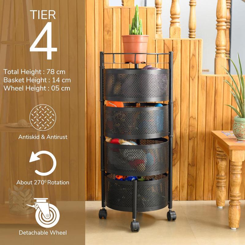 Buy Meso Quadruple Layer Storage Rack With Wheels Racks from Vaaree